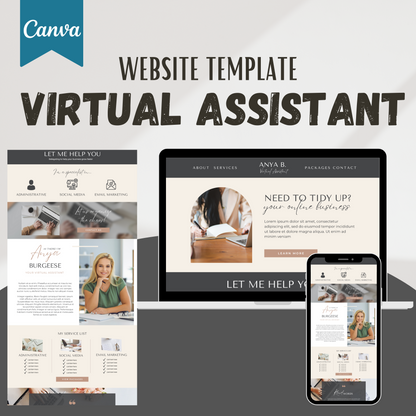 Virtual Assistant Canva Website Template