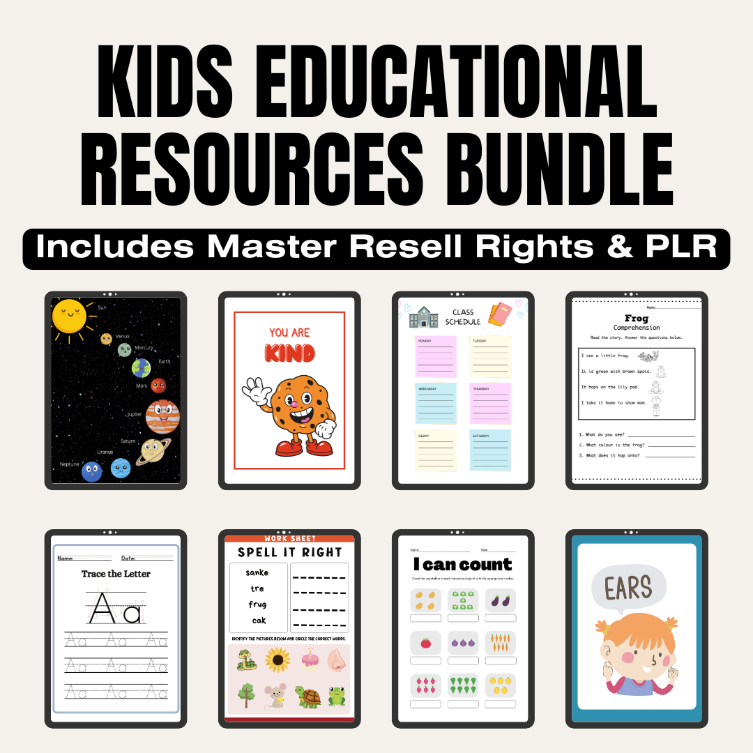 Kids Educational Resources Bundle With Resell Rights